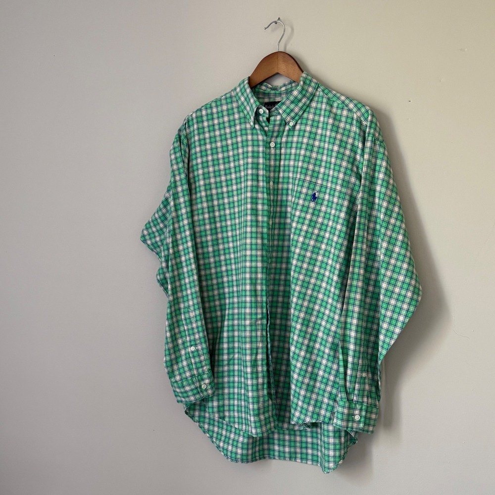 Vintage Ralph Lauren Blake Plaid Button Down Shirt Size L